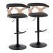 Gardenia - Adjustable Barstool (Set of 2) - Black And Charcoal