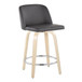 Toriano - 24" Fixed-Height Counter Stool (Set of 2) - Natural & Chrome Round Base