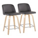 Toriano - 24" Fixed-Height Counter Stool (Set of 2) - Natuiral Square Base