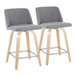 Toriano - 24" Fixed-Height Counter Stool (Set of 2) - Natuiral Square Base