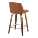 Toriano - 24" Fixed-Height Counter Stool (Set of 2) - Walnut & Chrome Square Base