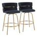 Cinch Claire - 26" Fixed-Height Counter Stool (Set of 2) - Gold Base