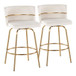 Cinch Claire - 26" Fixed-Height Counter Stool (Set of 2) - Gold Base