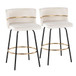 Cinch Claire - 26" Fixed-Height Counter Stool (Set of 2) - Gold And Black Base