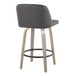 Toriano - 26" Fixed-Height Counter Stool (Set of 2) - Gray & Black Round Base