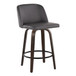 Toriano - 26" Fixed-Height Counter Stool (Set of 2) - Walnut & Black Base