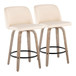 Toriano - 26" Fixed-Height Counter Stool (Set of 2) - Light Brown & Black Base