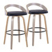 Grotto - 30" Fixed-Height Barstool (Set of 2) - Light Gray Wood