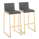 Mason Mara - 30" Fixed-Height Barstool (Set of 2) - Gold Legs