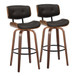 Lombardi - 30" Fixed-Height Barstool (Set of 2) - Walnut Base