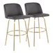 Toriano - 30" Fixed-Height Barstool (Set of 2) - Gold Base