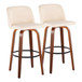 Toriano - 30" Faux Leather Fixed-Height Barstool (Set of 2) - Walnut & Chrome Base