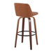 Toriano - 30" Faux Leather Fixed-Height Barstool (Set of 2) - Walnut & Chrome Base