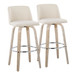 Toriano - 30" Fixed-Height Barstool (Set of 2) - Light Brown & Chrome Base
