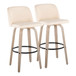 Toriano - 30" Fixed-Height Barstool (Set of 2) - White Wash And Black Round Base