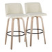 Toriano - 30" Fixed-Height Barstool (Set of 2) - White Wash And Black Round Base