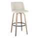 Toriano - 30" Fixed-Height Barstool (Set of 2) - White Wash And Black Round Base
