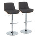 Corazza - Adjustable Barstool (Set of 2) - Charcoal Seat