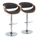 Curvo - Adjustable Barstool (Set of 2) - Silver Base