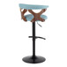 Gardenia - Adjustable Barstool (Set of 2) - Black Base And Walnut Backrest