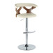 Gardenia - Adjustable Barstool - Chrome Base & Walnut Backrest