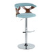 Gardenia - Adjustable Barstool - Chrome Base & Walnut Backrest