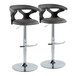 Gardenia - Adjustable Barstool (Set of 2) - Black Base And Black Wood Backrest