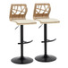 Folia - Adjustable Barstool (Set of 2) - Zebra Wood
