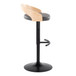 Grotto - Adjustable Barstool - Black Metal, Natural Wood