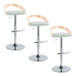 Grotto - Adjustable Barstool - Chrome Metal, Natural Wood