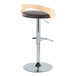 Grotto - Adjustable Barstool - Chrome Metal, Natural Wood