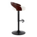 Grotto - Adjustable Barstool - Black Metal, Mahogany Wood