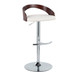 Grotto - Adjustable Barstool - Chrome Metal, Mahogany Wood
