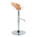 Grotto - Adjustable Barstool (Set of 2) - White Faux Leather And Zebra Wood