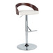 Grotto - Adjustable Barstool (Set of 2) - White Faux Leather And Cherry Wood