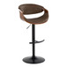 Symphony - Adjustable Barstool (Set of 2) - Black Base And Walnut Backrest