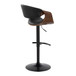 Symphony - Adjustable Barstool (Set of 2) - Black Base And Walnut Backrest