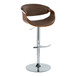 Symphony - Adjustable Barstool (Set of 2) - Chrome Base & Walnut Backrest