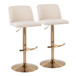 Toriano - Adjustable Barstool (Set of 2) - Gold Base