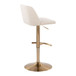 Toriano - Adjustable Barstool (Set of 2) - Gold Base