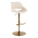 Fabrico - Adjustable Barstool With Swivel (Set of 2) - Gold Metal And Cream Faux Leather With Rounded T Footrest