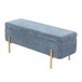 Daniella - Storage Bench - Gold Metal And Blue Fabric