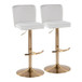 Henry - Adjustable Barstool With Swivel - Gold Metal (Set of 2)