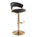 Jie - Adjustable Barstool With Swivel - Gold Metal (Set of 2)