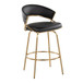 Jie - Fixed-Height Counter Stool With Swivel - Gold Metal (Set of 2)