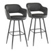 Margarite - 30" Fixed-Height Barstool - Black Metal (Set of 2)