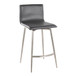 Mason - 26" Upholstered Fixed-Height Counter Stool With Swivel (Set of 2) - Stainless Steel