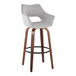 Mustang - 30" Fixed-Height Barstool With Swivel - Walnut Wood (Set of 2)