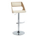 Cecina - Adjustable Barstool With Swivel And Rounded T Footrest (Set of 2) - Chrome Metal, Zebra Wood, And Cream Faux Leather