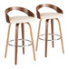 Grotto - Barstool (Set of 2) - Walnut And Cream Faux Leather